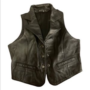 Leather motorcycle vest